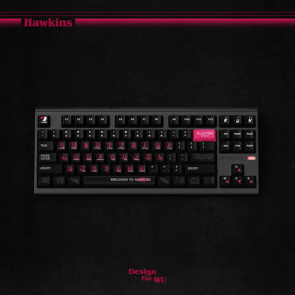 Set de Keycaps Wukds Stranger Things Hawkins | PBT | ANSI | 172 Teclas