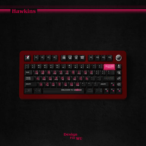 Wukds Stranger Things Hawkins Tastenkappen-Set | PBT | ANSI | 172 Tasten