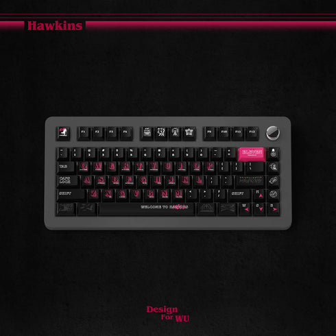 Wukds Stranger Things Hawkins Tastenkappen-Set | PBT | ANSI | 172 Tasten