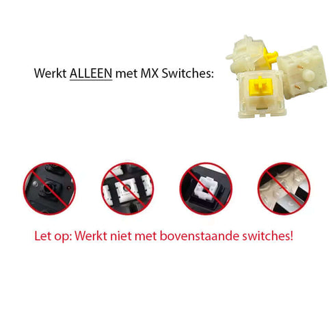 Roodkleurige keycap set met transparante basis – stijlvol en functioneel design