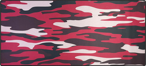 Rood-zwarte camouflage gaming muismat in XXL-formaat (900x400mm) met antislip rubberen onderzijde en opvallend design