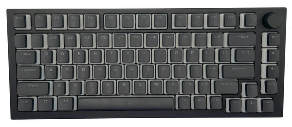 Zwarte pudding keycaps met translucent zijkanten – double shot PBT in OEM-profiel