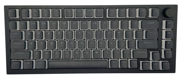 Zwarte pudding keycaps met translucent zijkanten – double shot PBT in OEM-profiel