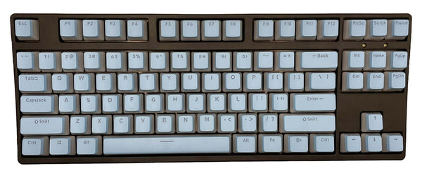 Blauwe pudding keycaps met translucent zijkanten – double shot PBT in OEM-profiel