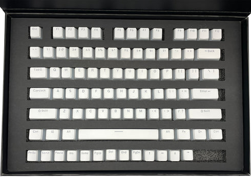 White Pudding Keycaps | OEM | PBT | Double Shot | 130 Keys