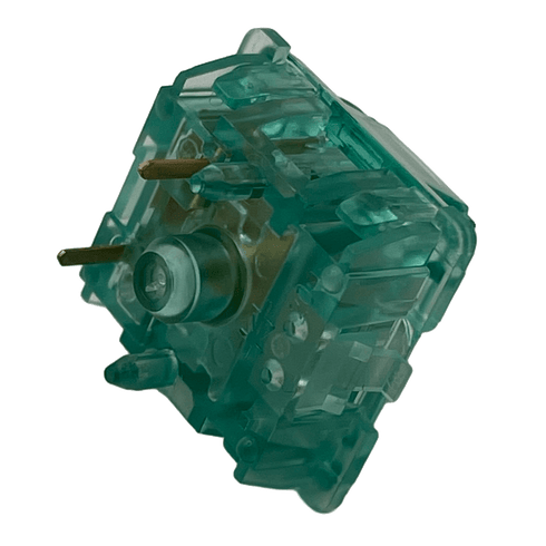 Durock Shrimp switch close-up with teal housing