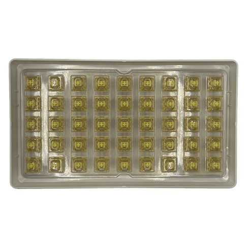 Akko V3 Cream Yellow Pro switches in storage tray