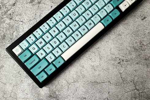 Detailweergave van Iceberg keycaps met dye-sublimatie legendingen voor langdurig gebruik