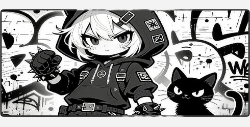 Tapis de Souris XXL Skelly Girl - Gaming - 900 x 400 x 3 mm - Antidérapant