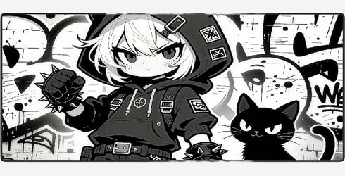 Skelly Girl XXL gaming mousepad 900 x 400 mm