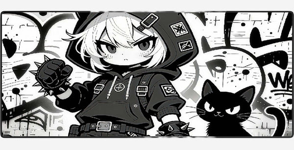 Skelly Girl XXL gaming mousepad 900 x 400 mm