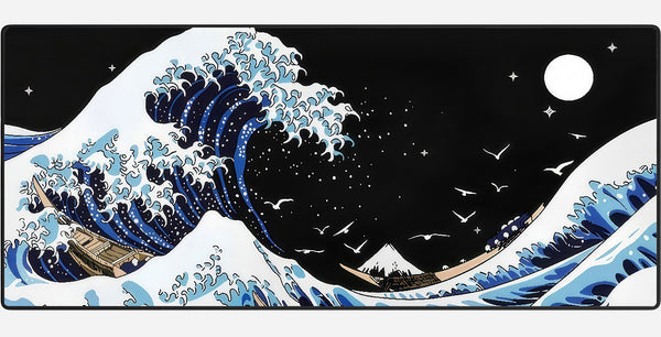 Kanagawa Wave Muismat XXL - 900 x 400 x 3 mm - Antislip