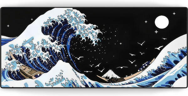 Kanagawa Wave Muismat XXL - 900 x 400 x 3 mm - Antislip
