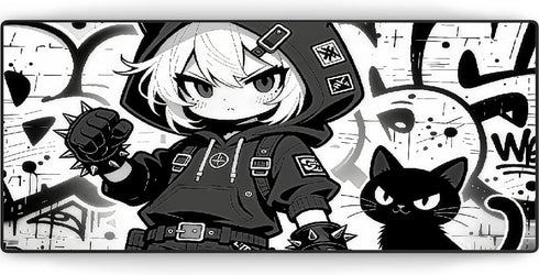 Tapis de Souris XXL Skelly Girl - Gaming - 900 x 400 x 3 mm - Antidérapant