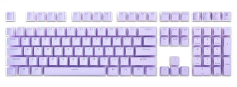 Paarse pudding keycaps met translucent zijkanten – double shot PBT in OEM-profiel