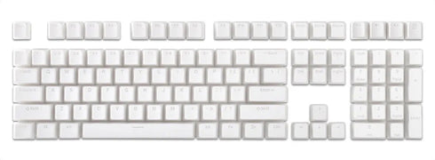 Keycap set in volledig wit met translucent basis – compatibel met Cherry MX switches