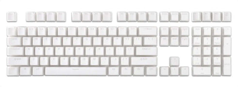 Keycap set in volledig wit met translucent basis – compatibel met Cherry MX switches