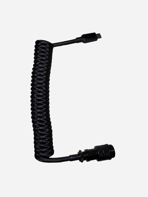 Black premium detachable coiled cable for custom keyboard setup