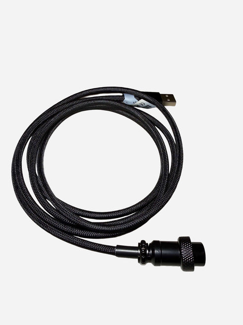 Premium black USB-C coiled cable for mechanical keyboards