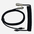 Black coiled USB-C to USB-A keyboard cable