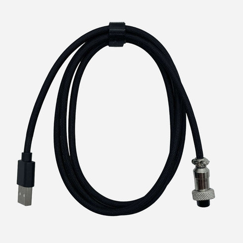Black USB-C coiled cable for mechanical keyboards