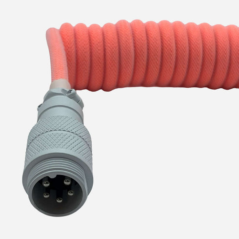 Premium pink coiled cable for mechanical keyboards