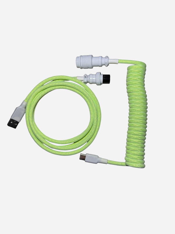 Premium Coiled Cable - Green - USB-C to USB-A