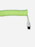 USB-C to USB-A premium green coiled keyboard cable close-up