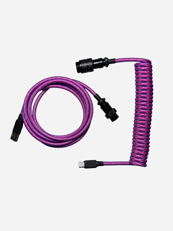 Premium Coiled Cable - Purple - USB-C to USB-A