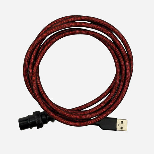 Premium red USB-C coiled cable for mechanical keyboards