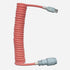 Light pink premium detachable coiled cable for custom keyboard setup