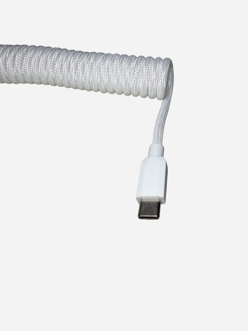 Premium Coiled Cable - White - USB-C to USB-A
