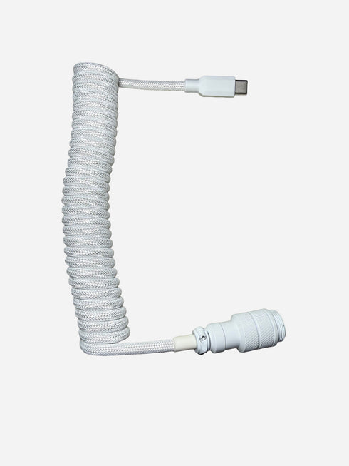 Premium Coiled Cable - White - USB-C to USB-A