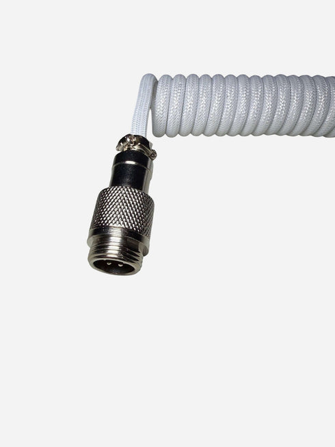 White coiled cable for mechanical keyboards