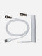 White coiled USB-C to USB-A keyboard cable