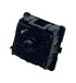 Onderzijde van de Cherry MX1A Black switch met zichtbare pinnen en matte zwarte behuizing