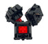 Drie Cherry MX1A Red switches met rode stem en zwarte behuizing – lineair en ideaal voor gaming of typen