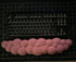 Cloud shaped dark pink wrist rest for keyboard desk setup