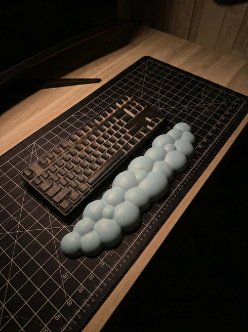 Light blue cloud wrist rest for comfortable typing