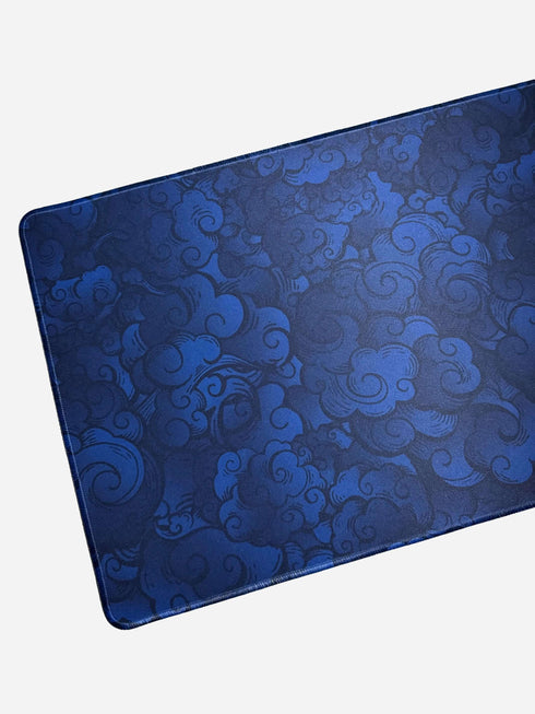 XXL blue gaming mousepad with anti-slip rubber base