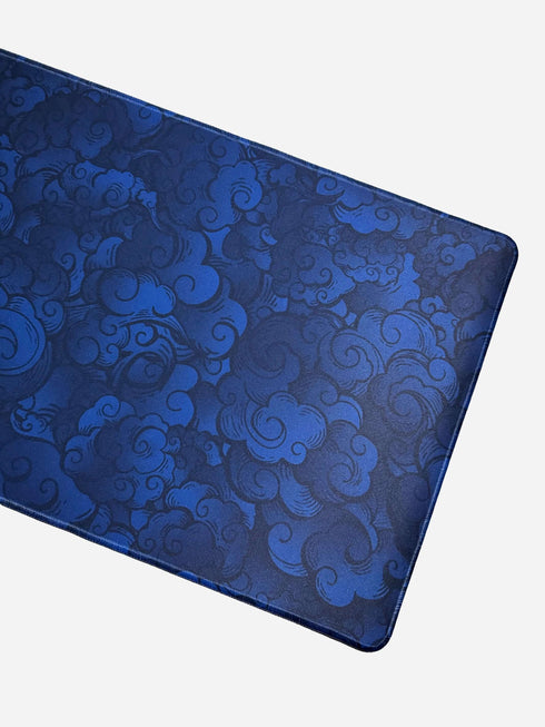 Cloud Obsidian Blue desk mat with blue abstract design