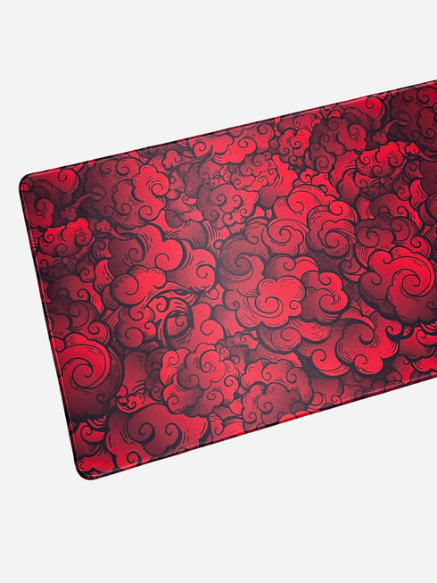 XXL red gaming mousepad with anti-slip rubber base