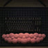Cloud shaped pink wrist rest for keyboard desk setup