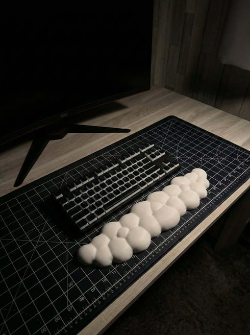 White cloud wrist rest for comfortable typing