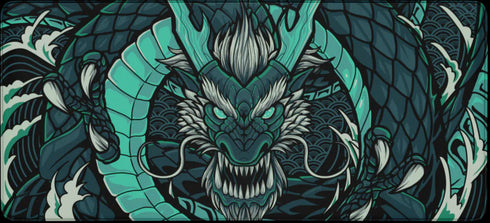 Muismat met groene oosterse draak in gedetailleerd design – Eclipse Dragon Groen