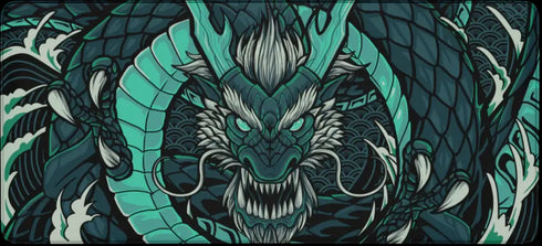 Muismat met groene oosterse draak in gedetailleerd design – Eclipse Dragon Groen