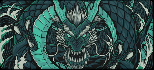 Muismat met groene oosterse draak in gedetailleerd design – Eclipse Dragon Groen