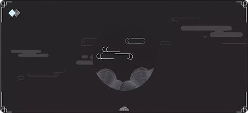 Muismat met minimalistisch donker landschap – Ethereal Horizon design