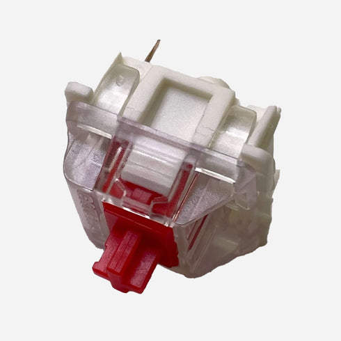 Gateron Milky Red Pro switch close-up with red stem