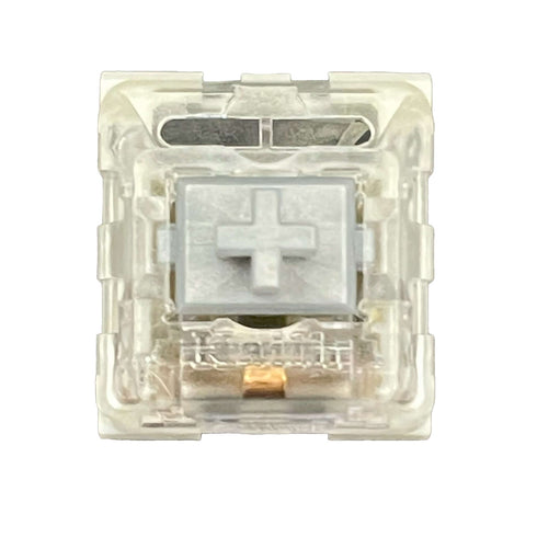 Kailh Speed Silver switches – lineaire mechanische switches met transparante behuizing en zilveren stem